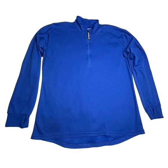 LL Bean Women 2XL 1/4 Zip Mock Neck Pullover Active LS Shirt Layer Thumb Holes - Picture 5 of 6